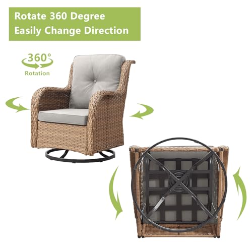 Swivel Chairs Set - 5 Piece Outdoor Conversation - Image 3