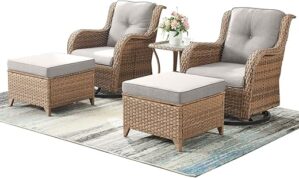 Swivel Chairs Set – 5 Piece Outdoor Conversation