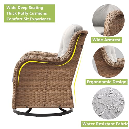 Swivel Chairs Set - 5 Piece Outdoor Conversation - Image 5