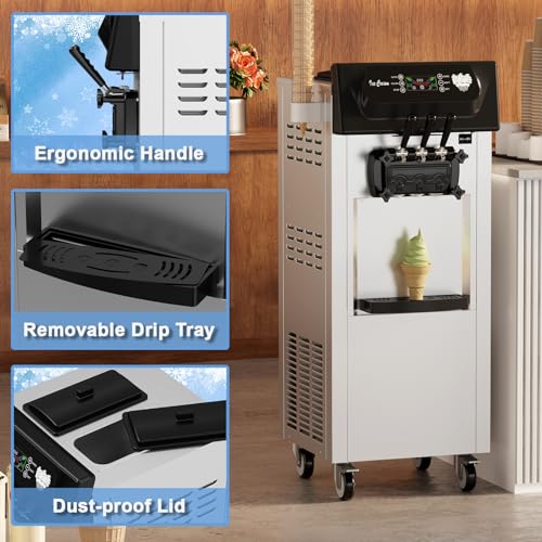 Takywep Commercial Ice Cream Machine, 2200W Soft Maker - Image 4
