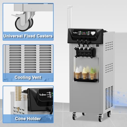 Takywep Commercial Ice Cream Machine, 2200W Soft Maker - Image 5