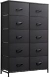 WLIVE Tall Black Dresser With 10 Drawers