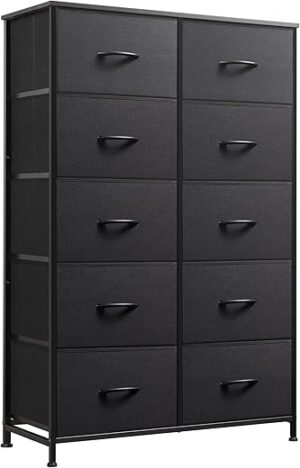 WLIVE Tall Black Dresser With 10 Drawers