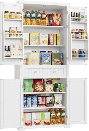 VASAGLE Tall Freestanding Pantry Cabinet With Shelves