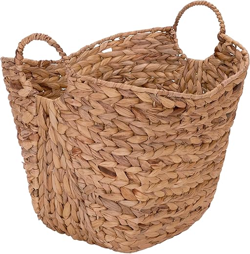 Household Essentials Tall Water Hyacinth Wicker Basket ML-4002