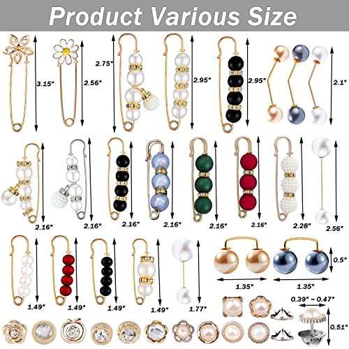 TBUZ Pearl Brooch Sweater Shawl Clips - Image 2