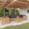MINERWALL Teak Wood Patio Lounge Set With Cushions