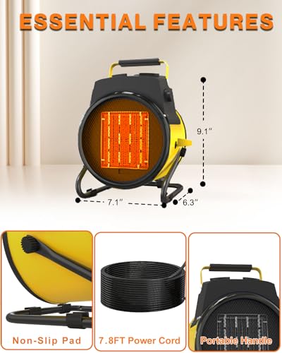 tectake Portable Outdoor Heater 1500W, Adjustable Angle - Image 4