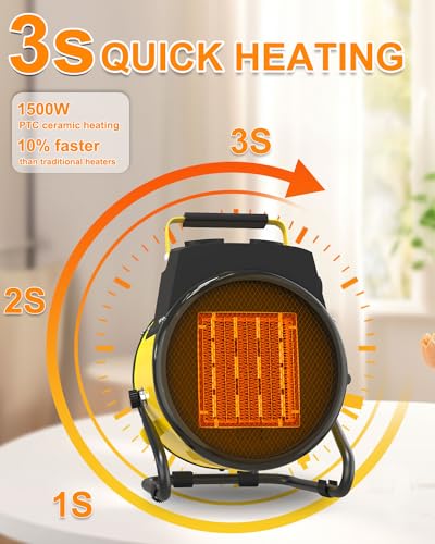 tectake Portable Outdoor Heater 1500W, Adjustable Angle - Image 2