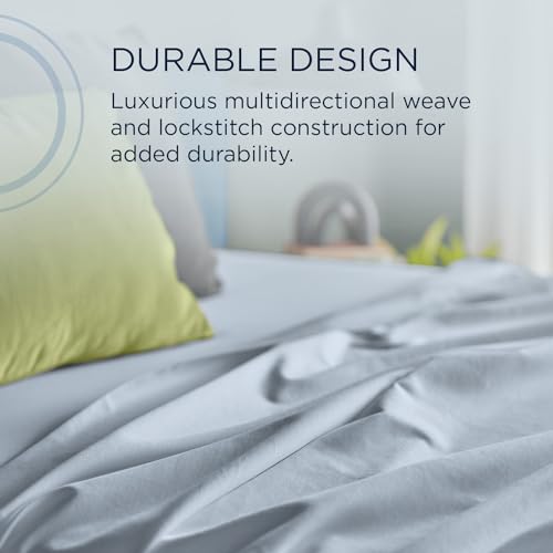 Tempur-Pedic Luxe Egyptian Cotton Sheet Set - Sleepy Blue - Image 4