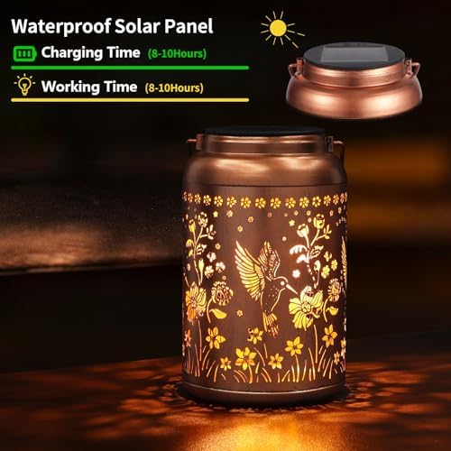 Tepaken Hummingbird Solar Lanterns Outdoor Decor - Image 2