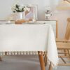 JIALE Textured Heavy Duty Cotton Linen Tablecloth