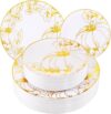 FLOWERCAT Thanksgiving & Gold Pumpkin Plates Set