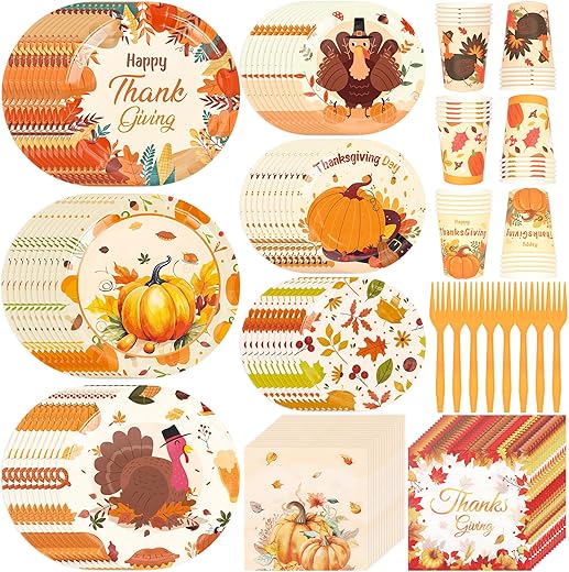 Generic Thanksgiving Tableware Kit Disposable Supplies