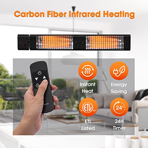 thermomate Infrared Electric Patio Heater, 3000W Carbon Fiber - Image 2