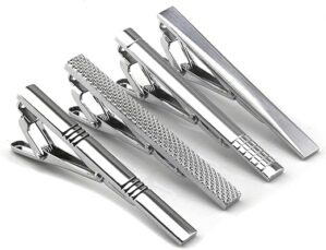 Lystaii Tie Tack Pins Silver Necktie Clips Set
