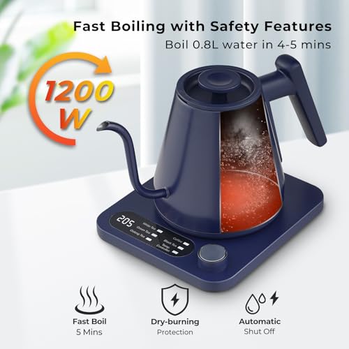 Tisanio Gooseneck Electric Kettle, Variable Temp Control - Image 4