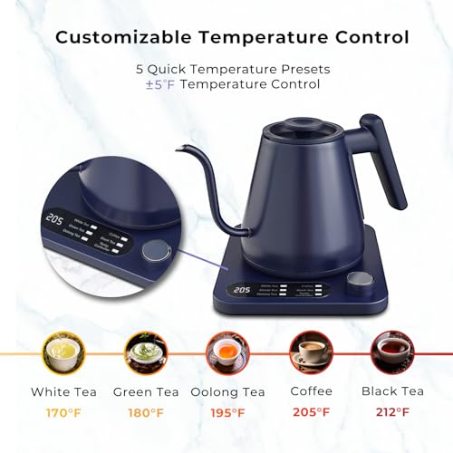 Tisanio Gooseneck Electric Kettle, Variable Temp Control - Image 2