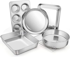 E-far Toaster Oven 6-Piece Bakeware Set