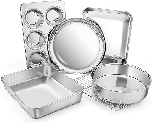 E-far Toaster Oven 6-Piece Bakeware Set