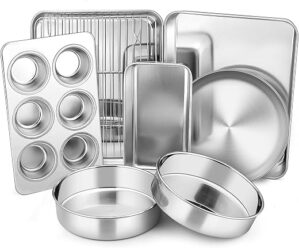 E-far Toaster Oven Bakeware 8-Piece Set