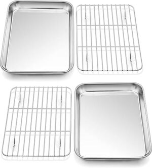 P&P CHEF Toaster Oven Pan And Rack Set
