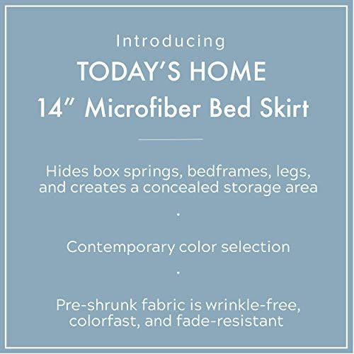 TODAY'S HOME Classic Tailored Microfiber Bed Skirt, King - Image 3