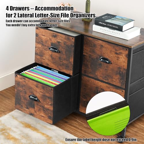 TOPSKY 4 Drawers Mobile Fabric File Cabinet - Image 3
