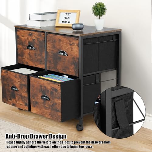 TOPSKY 4 Drawers Mobile Fabric File Cabinet - Image 5