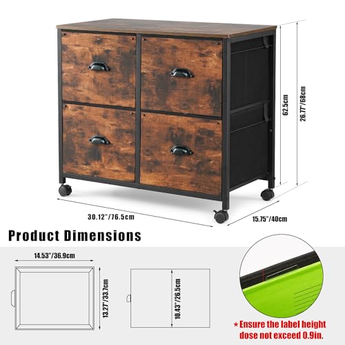 TOPSKY 4 Drawers Mobile Fabric File Cabinet - Image 2