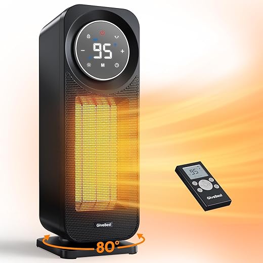 GiveBest Touch Panel Space Heater, 1500W, Remote-Controlled