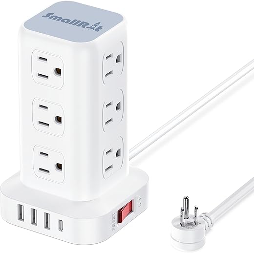 SMALLRT Tower Surge Protector With 12 Outlets