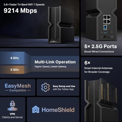 TP-Link Tri-Band BE9300 WiFi 7 Router Archer BE550 - Image 3