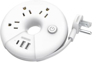 NTONPOWER Travel Power Strip 3 Outlets 3 USB