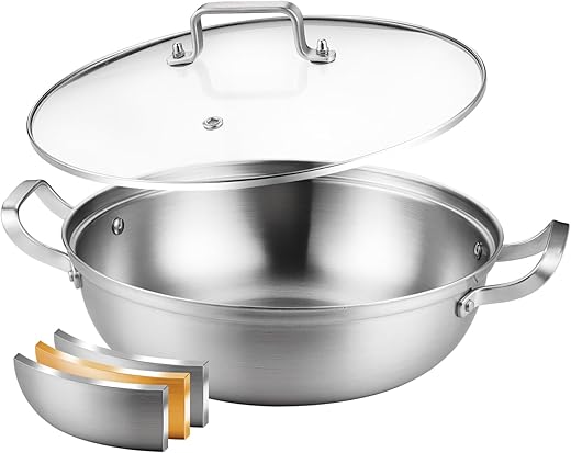 DELARLO Tri-Ply Stainless Steel Everyday Pan