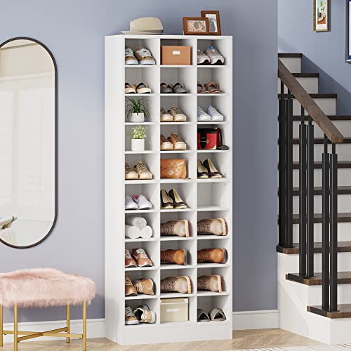 Tribesigns 10-Tier Shoe Storage Cabinet, White - Image 2