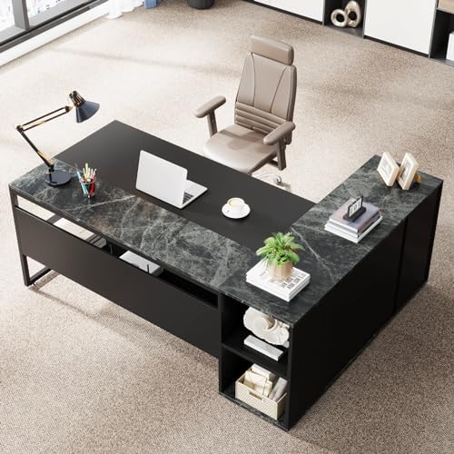 Tribesigns Executive L Shaped Desk With Storage - Image 3