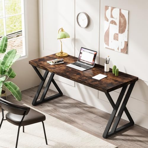 Tribesigns Rustic Brown 55-Inch Computer Desk - Image 3