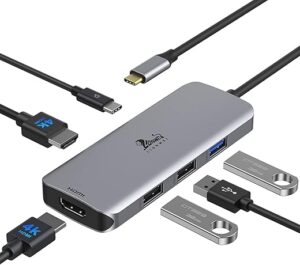 LIONWEI Triple Display Docking Station, Dual HDMI