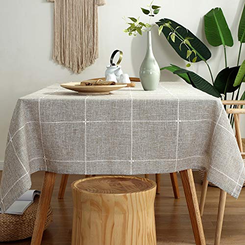 TruDelve Cotton Linen Grey Farmhouse Tablecloth (52"x52") - Image 3