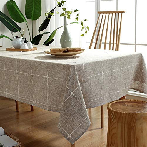 TruDelve Cotton Linen Grey Farmhouse Tablecloth (52"x52") - Image 4