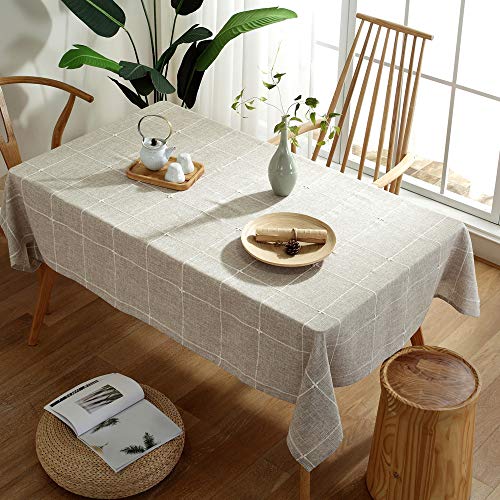 TruDelve Cotton Linen Grey Farmhouse Tablecloth (52"x52") - Image 5