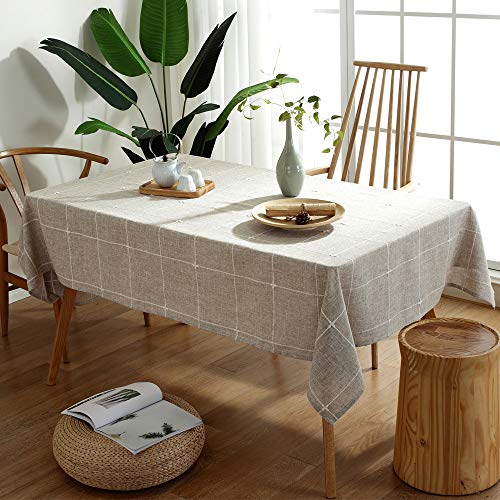 TruDelve Cotton Linen Grey Farmhouse Tablecloth (52"x52") - Image 2
