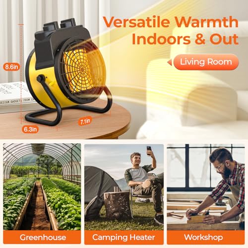 TRUSTECH Greenhouse Heater With Thermostat, 1500W - Image 3