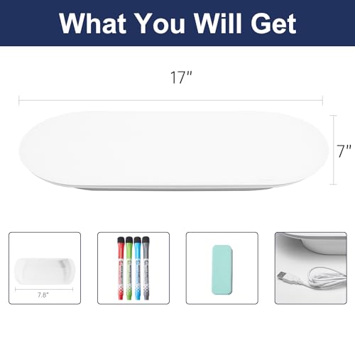 TSJ OFFICE Glass Desktop Whiteboard - 17 X 7 Inches - Image 2