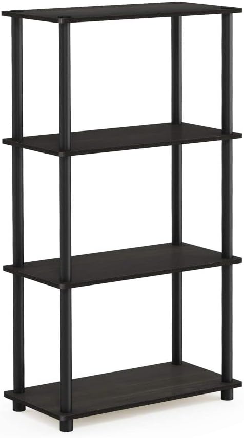 Furinno Turn-N-Tube 4-Tier Shelf Display - Espresso/Black