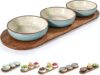 Artena Turquoise Ceramic Chips & Dip Platter