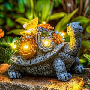 YDKOJGW Turtle Garden Statue With LED Lights