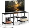 melos TV Stand With Power Outlets, Black