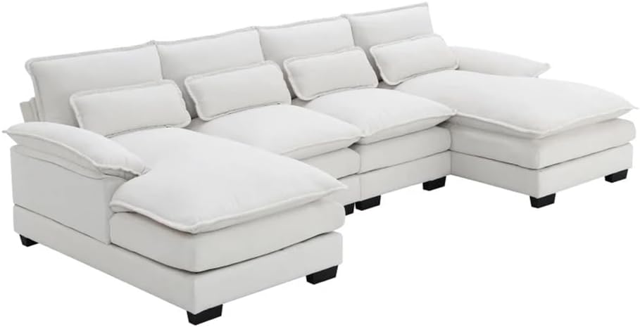 HFRUUWSEHJJKK U-Shaped 6-Seat Upholstered Sectional Sofa